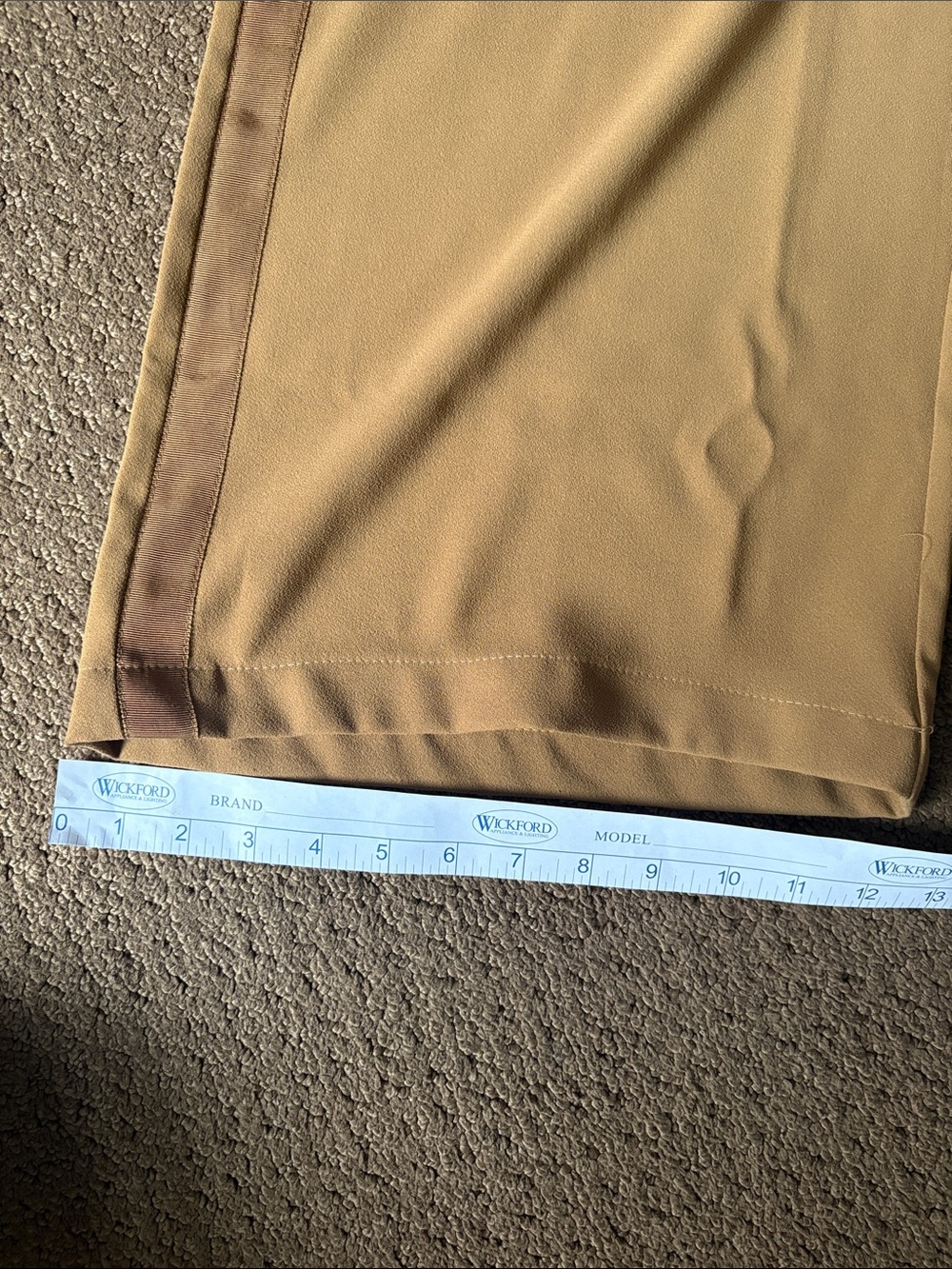 Anthropologie Wide-Leg Tuxedo Stripe Pants in Camel - Picture 6 of 8